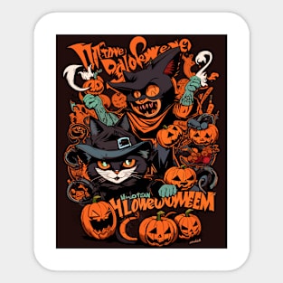 Graffiti Pumpkin Cat T-shirt Sticker